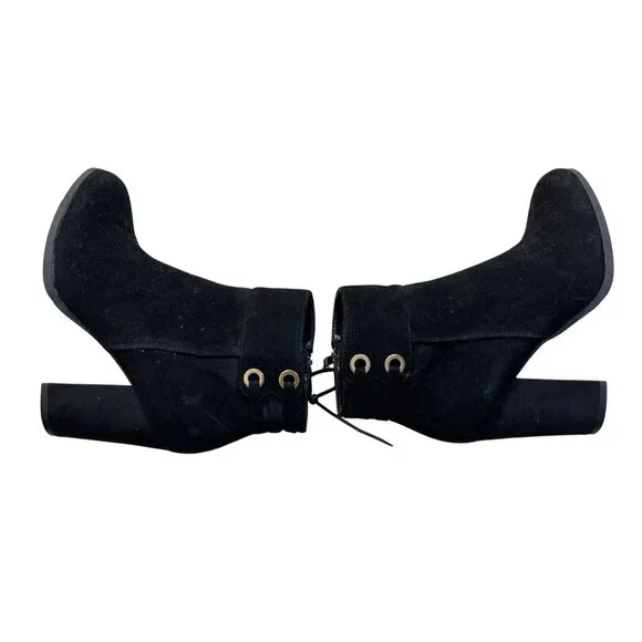 Michael Shannon Suede Bootie Black 7.5 Size Zip Ankle Leather Upper - Picture 5 of 10